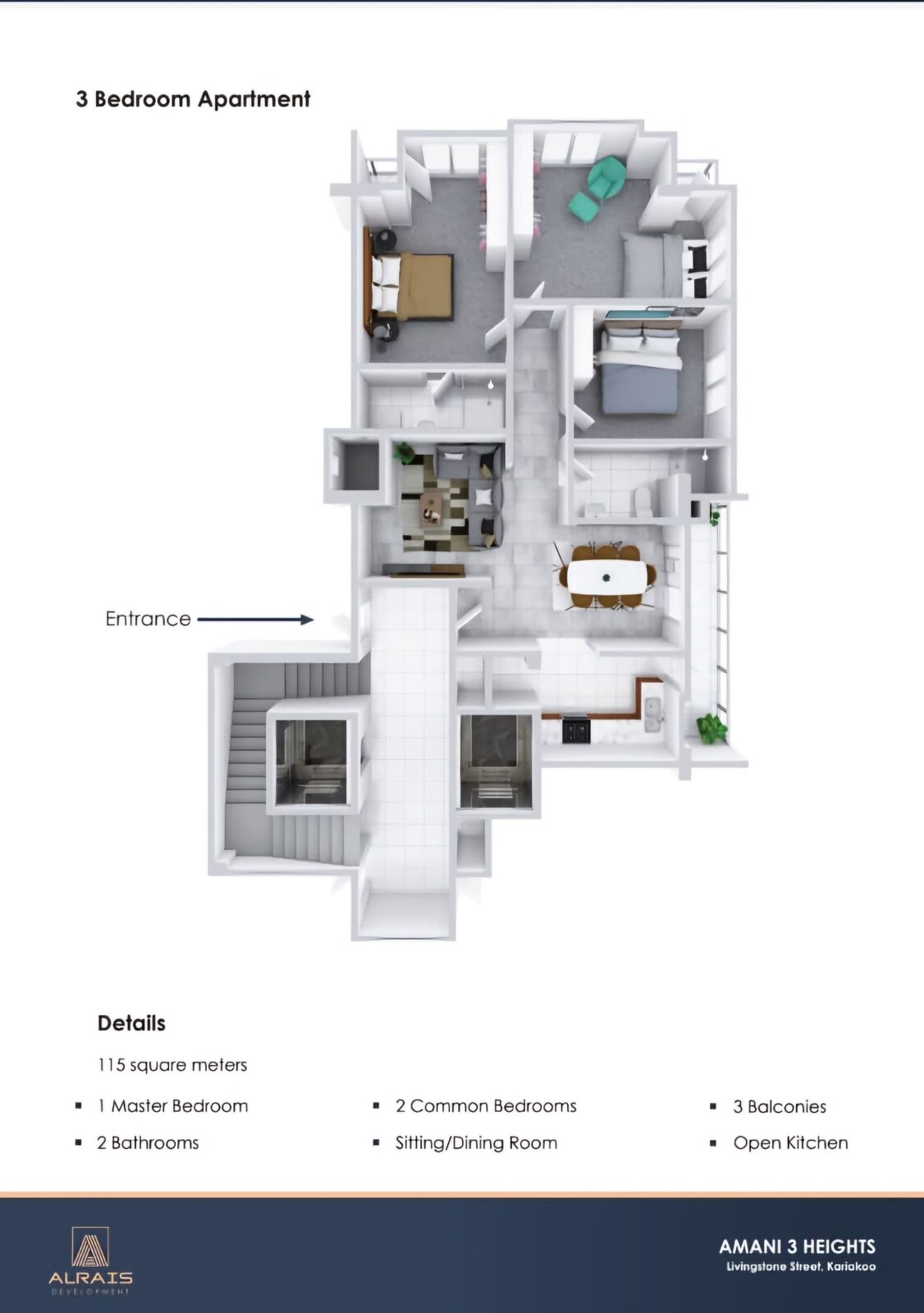 115 sqm floor plan