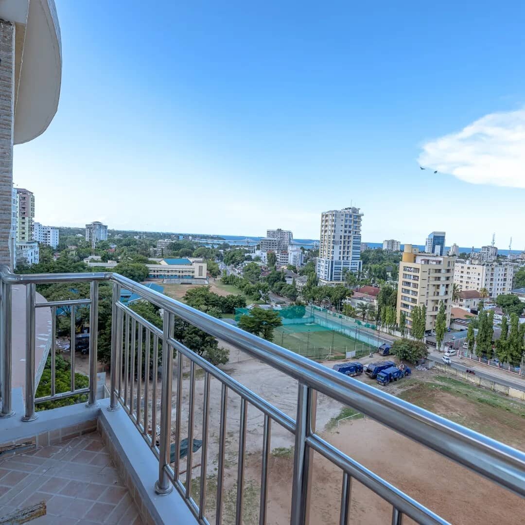 Balcony city and ocean view